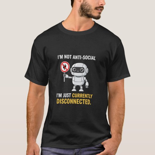 現在切断中 ロボット イントロバート エンジニア Tシャツ (正面)