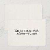 現在地で平和を作り出す 基本的なアファメーションカード 招待状 (正面/裏面)