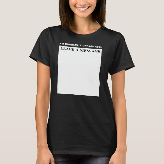 現在留守です メッセージを残してください メモリアル Tシャツ (正面)