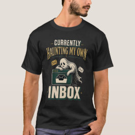 現在私の受信トレイを徘徊中 グリーンゴースト ユーモア Tシャツ
