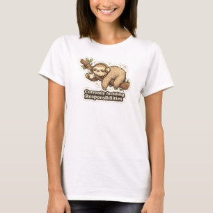 現在責任逃れ中のナマケモノステッカー Tシャツ