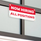 現在、すべての求職を救済採用する 横断幕 (ビルの外側)