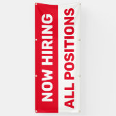 現在、すべての求職を救済採用する 横断幕 (縦)