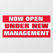 現在、新しい経営陣の下でオープン ウィンドウサイン (シート)