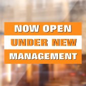 現在、新しい経営陣の下で営業開始 小規模ビジネス ウィンドウサイン (シート2)