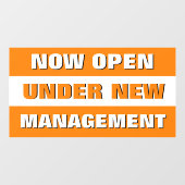 現在、新しい経営陣の下で営業開始 小規模ビジネス ウィンドウサイン (シート)