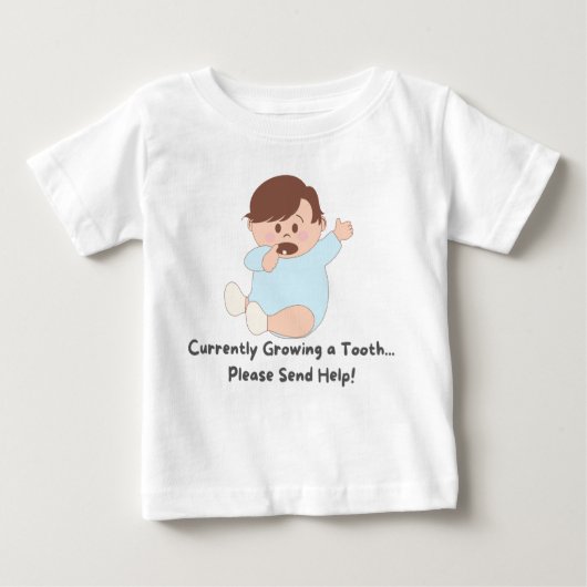 👶現在、歯を成長中…お願い救済! ベビーTシャツ (正面)