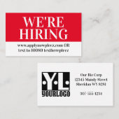 現在、求人救済は求職業務を求めている 名刺 (正面/裏面)