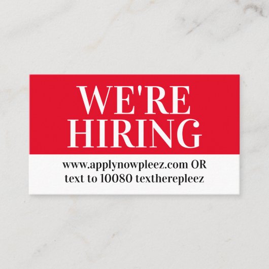 現在、求人救済は求職業務を求めている 名刺 (正面)