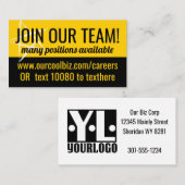 現在、求人救済は求職業務を求めている 名刺 (正面/裏面)