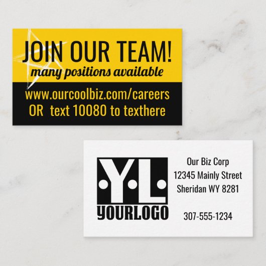 現在、求人救済は求職業務を求めている 名刺 (正面/裏面)