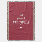 "、現在、潜在性"の編まれたブランケット スローブランケット (正面縦)