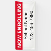 現在Enrolling Red White School Name電話番号 横断幕 (縦)