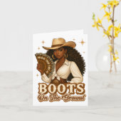 現地でジューン・ティーンスのカウガール、どこにファンがいるの? カード (黄色い花)