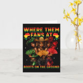 現地に立つ Juneteenth のカウガール どこにファンがいるの カード (黄色い花)