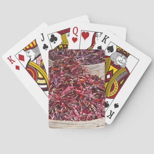 現地の農産物市場でのトウガラシ トランプ (裏面)