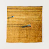 現場で働くハーベスター機。ハーブを結合する タペストリー (正面(横))