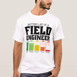 現場技術者の電池寿命 Tシャツ