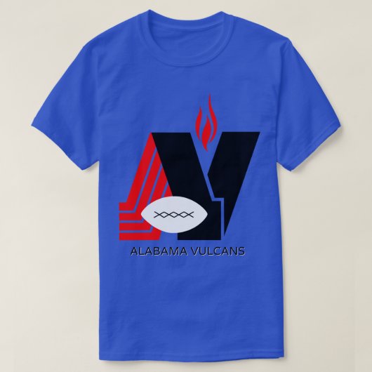 現存するアラバマ・バルカーンズAFA 1979 Tシャツ (デザイン正面)