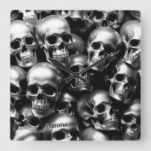 現存LITEシルバースカル壁時計 スクエア壁時計 (正面)