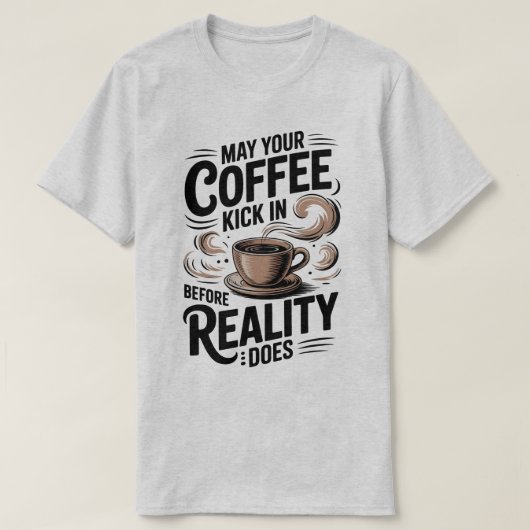 現実おもしろい化する前のレトロコーヒー Tシャツ (デザイン正面)