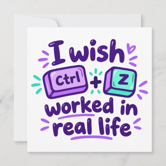 現実でもCtrl Zが効いて欲しい - テックユーモア 招待状 (正面)