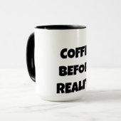 現実の前のコーヒー マグカップ (正面左)