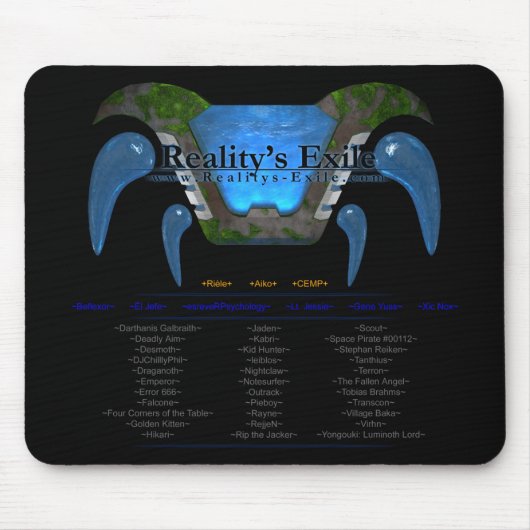 現実の流浪のマウスパッドの黒 マウスパッド (正面)