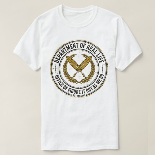 現実の生活省 楽しい ヴィンテージ 政府 S Tシャツ (デザイン正面)