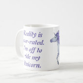 現実は過大評価されている。ユニコーンに乗りに行く。 コーヒーマグカップ (正面左)