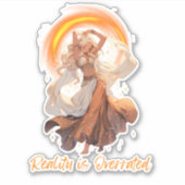 現実は過大評価 シール (正面)