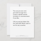 現実は、煩雑で混沌としている。（そして、それはテレビで放映されていない。）芸術 招待状 (裏面)