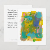 現実は、煩雑で混沌としている。（そして、それはテレビで放映されていない。）芸術 招待状 (正面/裏面)