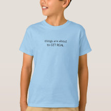 「現実を見ろ」面白い引用Tシャツ | 青色