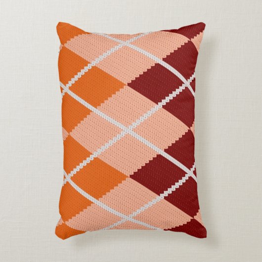 現実的でアーガイル柄のな布 アクセントクッション (正面(垂直))