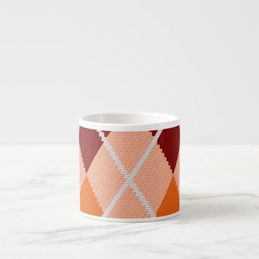 現実的でアーガイル柄のな布 エスプレッソカップ (正面)