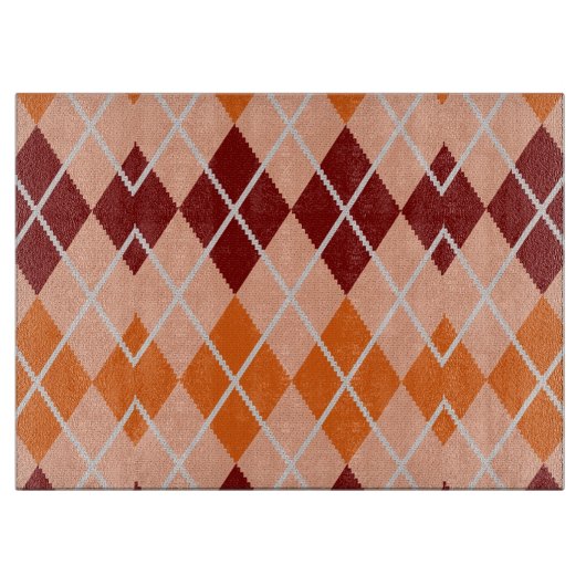 現実的でアーガイル柄のな布 カッティングボード (正面)