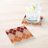 現実的でアーガイル柄のな布 ガラスコースター (アングル)