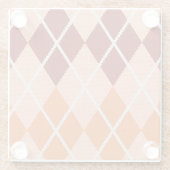 現実的でアーガイル柄のな布 ガラスコースター (裏面)