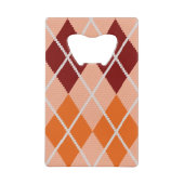 現実的でアーガイル柄のな布 クレジットカード栓抜き (正面)