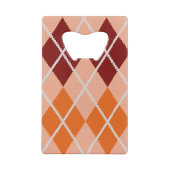 現実的でアーガイル柄のな布 クレジットカード栓抜き (裏面)