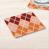 現実的でアーガイル柄のな布 スクエアペーパーコースター (アングル)