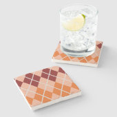 現実的でアーガイル柄のな布 ストーンコースター (横)