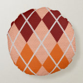 現実的でアーガイル柄のな布 ラウンドクッション (裏面)