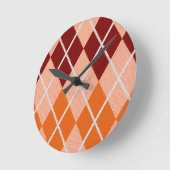 現実的でアーガイル柄のな布 ラウンド壁時計 (傾斜)