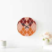 現実的でアーガイル柄のな布 ラウンド壁時計 (ホーム)