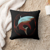 現実的なイラストレーション |白素晴らしサメ クッション (ブランケット)