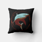 現実的なイラストレーション |白素晴らしサメ クッション (裏面)