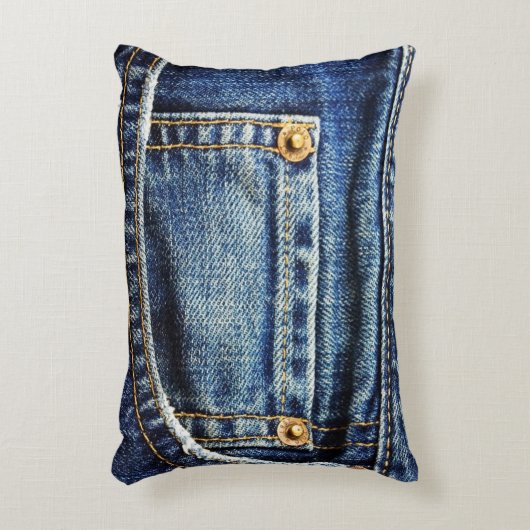 現実的なジーンズのポケット アクセントクッション (正面(垂直))