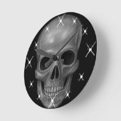 現実的なスカル ラウンド壁時計 (傾斜)